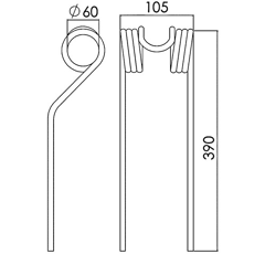 Dent pour faneuse DEUTZ-FAHR VF16607564 origine