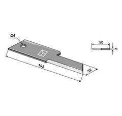 Contre-couteau pour broyeur BISO 28-09 adaptable - Blacksteel©