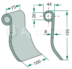 Fléau pour broyeur QUIVOGNE CTX20190 adaptable