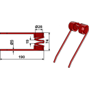 Dent de pick-up pour presse à balle WELGER 0940.52.21.00 adaptable - BlackSteel©