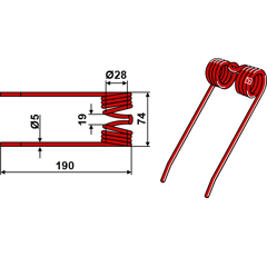 Dent de pick-up pour presse à balle WELGER 0940.52.21.00 adaptable - BlackSteel©