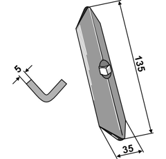 Soc de vibroculteur droit pour cultivateur KONGSKILDE 101003074 adaptable