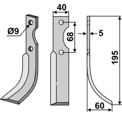 Fräsmesser Rechts 195 x 40 Benassi, Barbieri  Nachbau