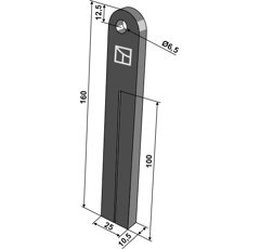 Schläger für Rebstammputzer 160 x 25 mm - Nachbau für Braun