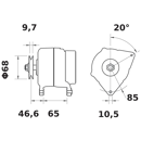 Lichtmaschine IA 1141 / 14V 95A Mahle-Iskra-Letrika  