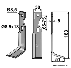 Fräsmesser Rechts 183 x 30 Gutbrod Nachbau