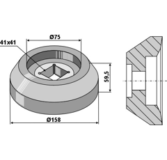 Bride Ø 158 mm extérieur adaptable - BlackSteel©