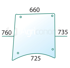 Vitre latérale pour machine agricole CASE IH 1332448C91 adaptable