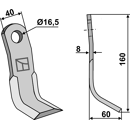 Couteau-Y pour broyeur 160x40mm NOBILI adaptable - Blacksteel©
