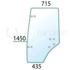 Vitre de porte G. pour machine agricole SAME 0.007.5166.0/40 adaptable