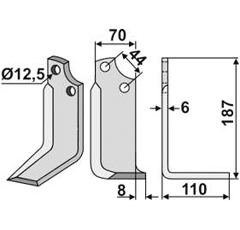 Fräsmesser - rechts M19100421R Maschio Original