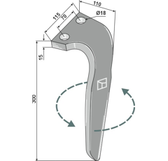 Dent herse G FALC 300x115 522037 adaptable - BlackSteel©