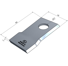 KM-Klinge links 106x47x3 mm.Loch Ø: 21 mm Claas Nachbau 