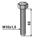 Tornillo M10x1,5 x 65 mm para escardador adaptable - BlackSteel©