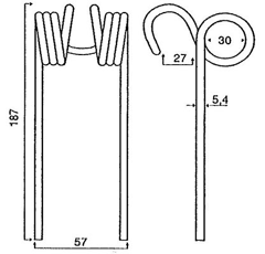Dent pick-up 187 mm pour MORRA adaptable