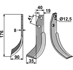 Fräsmesser Links 176 x 40 Bertolini, Ommas Nachbau