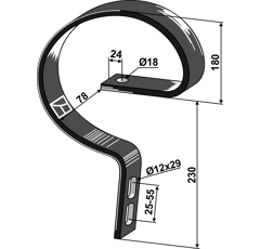 Ressort double 40 x 12 mm pour déchaumeur 0250040231 adaptable
