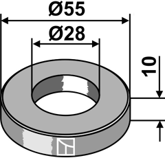 Scheibe 55x10x28 für Häcksler BERTI – Nachbau  