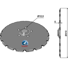 Disque crénelé Ø410x5 mm pour semoir VÄDERSTAD 451371 adaptable - BlackSteel©