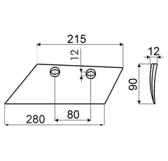 Soc de rasette gauche pour charrue GREGOIRE ET BESSON 19125 origine