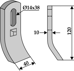 Fléau 120 mm pour broyeur TURNER 408-685 adaptable