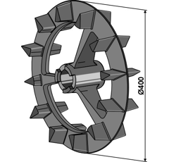 Roue crosskill gauche pour rouleau émotteur LEMKEN 4239012 adaptable - BlackSteel©