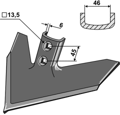 Gänsefußschar 047PWV1200 Case, John Deere Nachbau