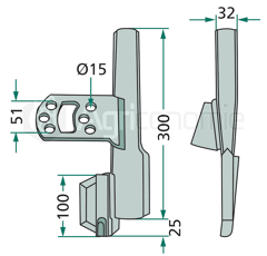 Rechtes Säschar für Sägerät VÄDERSTAD 306531 Nachbau