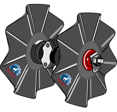 Nachläufer mit gewellten Scheiben, 400 mm – Nachbau