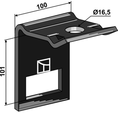 Halter für Zinken 70x12 mit Verstärkungsfeder 70x10 - 80x80
