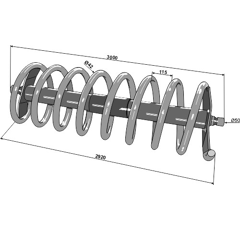 Rouleau spire G 2920mm de vibroculteur adaptable - BlackSteel©