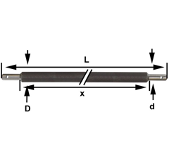 Barre droite 40 x 980 mm + coupelles adaptable
