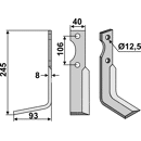 Fräsmesser Links 245 x 40 Maletti Nachbau