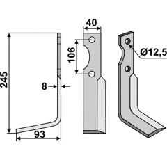 Fräsmesser Links 245 x 40 Maletti Nachbau