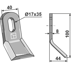Couteau-Y pour broyeur 100x40mm FERRI 901068 adaptable - Blacksteel©