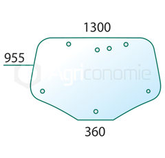 Heckscheibe - Landmaschine NEW HOLLAND 87663400 - Nachbau