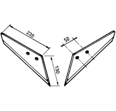 Flügelschar links für RAU - rf04103