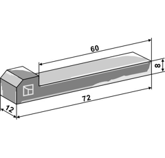 Nasenkeil - Länge 82 - Breite 12