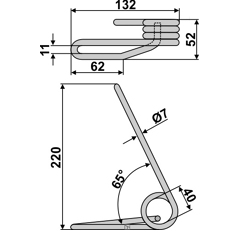 Griffe Ø7mm pour semoir KUHN FJX0651A adaptable 
