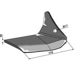 Soc à ailettesdroite pour déchaumeur POTTINGER 9762500240 adaptable