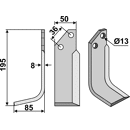 Fräsmesser Links 195 x 50 JNC Nachbau