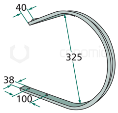 Racleur U pour autochargeuse MENGELE 02-127737 adaptable