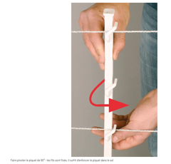 Piquet en plastique TourneFix 1,05 m, 8 passe-fils, hauteur 0,85 m (vendu par 10) | PATURA