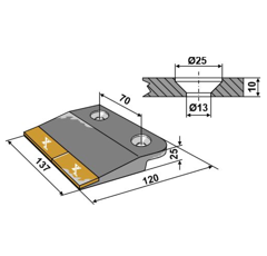 Agrisem Scharmesser Vorderteil Links Nachbau