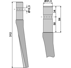 Kreiseleggenzinken - rechts / links RH12 RH  Feraboli