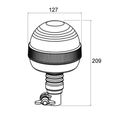 LED Rundumleuchte mit flexiblen Fuß 12 - 24 V 547 Lumen