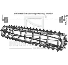 Rouleaux cage à barres crénelées 1150 mm adapt. BlackSteel©