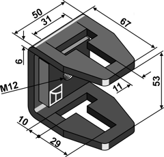 Klemme 64mm - 6350-0132 | Einböck - Nachbau