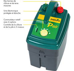 Electrificateur P60 sur pile 9 V - PATURA