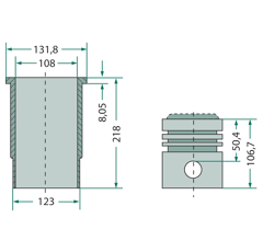 Kit chemise piston complet 3 segments Ø 108 mm CASE IH - STEYR - VALTRA-VALMET 162000040763 - 162000030700 - 836655269